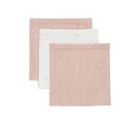 Jollein Lot de 3 bavoirs pour bébé - Twinkling Rose sauvage - 31 x 31 cm - 100% coton - Lingettes bébé - Certifiées Oeko-Tex