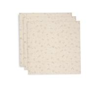 Jollein Lot de 3 Langes en Mousseline pour bébé - 70 x 70 cm - 100% Coton - Doux et Absorbant - Utilisation Polyvalente - Lingettes pour bébé - Woolly