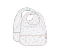 Jollein Lovey Birds Lot de 2 bavoirs imperméables pour bébé avec fermeture Velcro