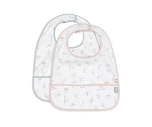 Jollein Lovey Birds Lot de 2 bavoirs imperméables pour bébé avec fermeture Velcro