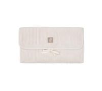 Jollein Matelas à Langer Nomade Cloudy Rib - Oatmeal - Avec Poches et Nœud - Doux et Nettoyable - Tapis à Langer Nomade Idéal pour les Sorties - 71x50 cm