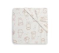 Jollein Miffy Moments Drap-Housse en Jersey - 60 x 120 cm - pour lit bébé et lit d'enfant - 100% Coton - avec élastique - Miffy Moments Light Terra