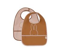 Jollein Miffy Peekaboo Lot de 2 bavoirs imperméables pour bébé avec fermeture Velcro Rose sauvage
