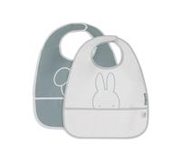 Jollein Miffy Peekaboo Lot de 2 bavoirs imperméables pour bébé avec fermeture Velcro Vert mer