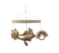 Jollein Mobile bébé - Kangaroots - anneau en bois avec figurines en tissu - kangourous, soleil & arc-en-ciel - mobile bébé pour lit et parc - déco apaisante - cadeau de naissance