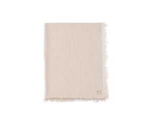 Jollein Muslin Couverture pour bébé - Rayures à franges, Biscuit/Ivoire - 120 x 120 cm - 100% coton - Pour lit d'enfant - Tog 0,5 - Certifié GOTS - Avec franges
