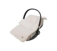 Jollein Nid d’Ange - Cloudy Rib - Oatmeal - Pour Siège Auto Groupe 0+ et Poussette - Compatible 3 et 5 Points - Maille Côtelée et Doublure Polaire