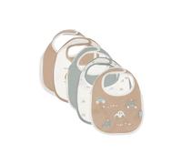 Jollein On The Go Lot de 5 bavoirs imperméables pour bébé avec fermeture Velcro