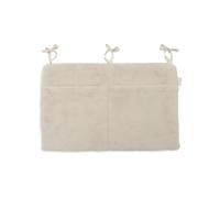 Jollein Organiseur de lit pour bébé - Sac de rangement pour berceau et parc - Avec 2 compartiments - Doux et pratique - Rangement pour jouets et livres - Sable moelleux - 49 x 30 cm