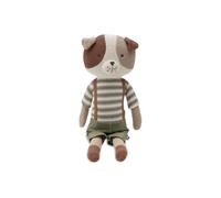 Jollein Peluche Chien Mick – Tricotée, 30 cm, Salopette – Lavable à la main, pour bébé et enfant