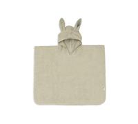 Jollein Poncho de bain pour enfant et bébé - 100% coton éponge - Avec capuche et oreilles - Doux et absorbant - 65 x 62 cm - Matcha doux