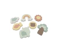 Jollein Puzzle de bain - Kangaroots - jouet de bain - pièces en mousse flottantes pour baignoire et douche - inclut un filet avec ventouses pour le rangement