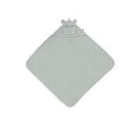 Jollein Serviette à Capuche pour bébé - 75 x 75 cm - 100% Coton éponge - Doux et Absorbant - Hippo Happy Misty Green