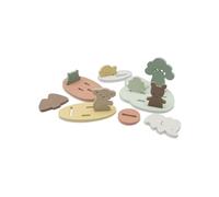 Jollein Set de jouets de bain en mousse - Kangaroots - 9 pièces - jouet de bain en EVA - pièces de puzzle flottantes pour bain et douche - filet avec ventouses pour le rangement - stimule la motricité