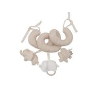 Jollein Spirale d’Activités - Elephant Tales - Jouet Bébé pour Siège Auto et Parc - avec Liens de Fixation - Stimule Les Sens et la Motricité - Jouet Sensoriel - Beige - 24 cm