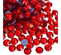 Jollin Hot Fix Lot de 1440 strass en verre à dos plat Rouge 4,8 mm
