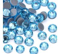 Jollin Hot Fix Perles à strass en verre à dos plat et fixation à chaud, bleu-vert, SS20