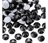 Jollin Hot Fix Perles à strass en verre à dos plat et fixation à chaud, noir jet, SS16