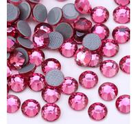 Jollin Hot Fix Perles à strass en verre à dos plat et fixation à chaud, rose, SS16