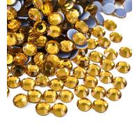 Jollin Hot Fix Perles à strass en verre à dos plat et fixation à chaud, topaze, SS30 288pcs