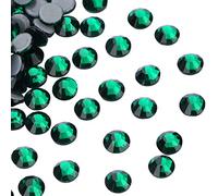 Jollin Hot Fix Perles à strass en verre à dos plat et fixation à chaud, vert foncé, SS16