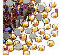 Jollin Hotfix SS20 Lot de 2 880 strass en verre à dos plat pour loisirs créatifs, décoration, vêtements, chaussures 4,8 mm SS20 Topaze AB