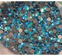 Jollin Lot de 1440 strass à coller avec base plate, thermocollants en verre avec coupe au diamant, Hotfix 1440pcs Giorgetti Strass (SS20 1440 pcs, Aquamarine ab aquamarine aurora boréale)