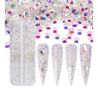 Jollin Lot de 3600 strass à dos plat pour nail art 6 tailles SS4~ss12 Transparent AB