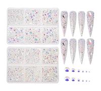 Jollin Lot de 4824 strass à dos plat pour nail art 6 tailles SS6~ss30 Transparent AB