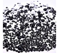 Jollin ss4 ~ ss12 -3 456 strass à dos plat en verre pour nail art, taille 6, noir jet, Mixed SS4 5 6 8 10 12