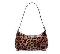 JOLLQUE Petit sac à bandoulière pour femme, sac en cuir verni artificiel, mini sac à main carrée, sac à main à bandoulière, imprimé léopard, Small