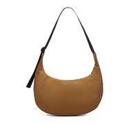 JOLLQUE Sac à bandoulière en nylon demi-lune - Léger - Pour homme et femme - Grand sac décontracté avec sangle réglable - Grande taille, marron