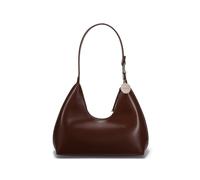 JOLLQUE Sac à bandoulière pour femme, petit sac à main en cuir, sac besace tendance unique avec fermeture éclair, café