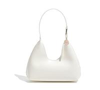 JOLLQUE Sac à bandoulière pour femme, petit sac à main en cuir, sac besace tendance unique avec fermeture éclair, blanc