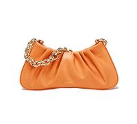 JOLLQUE Sac à bandoulière pour femmes, petits sacs à main en cuir boulettes sac à main, chaîne dorée pochette de soirée, Orange