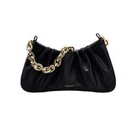 JOLLQUE Sac à bandoulière pour femmes, petits sacs à main en cuir boulettes sac à main, chaîne dorée pochette de soirée, Noir