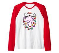 Jolly AF Barbe de Père Noël avec décorations de Noël Amusantes Manche Raglan