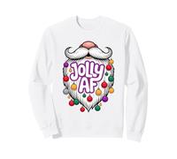 Jolly AF Barbe de Père Noël avec décorations de Noël Amusantes Sweatshirt