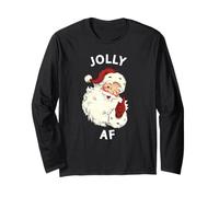 Jolly AF Funny Christmas Shirt & Holiday Sweater - Père Noël Manche Longue