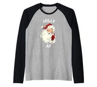 Jolly AF Funny Christmas Shirt & Holiday Sweater - Père Noël Manche Raglan