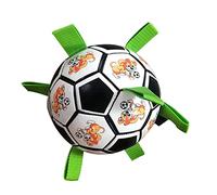 Jolly Ballon de football pour chien avec sangles | Ballon de football pour chiens - Jouet pour chien avec chiot adapté pour l'intérieur, l'herbe, la piscine, la neige Nanyaciv