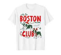 Jolly Boston Mom Club Christmas Dog Lover Boston Terrier T-Shirt