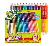 Jolly Crayons de couleur Superstick Crazy, 24 crayons (48 couleurs)