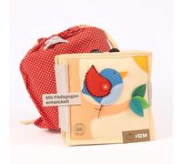 Jolly Designs Mini Quiet Book Oiseau Magique - Jouet Montessori dès 1 an - Livre d‘activités en Feutrine - Livre sensoriel & de motricité Fine - Jouet de Voyage pour bébé & Enfant en Bas âge