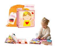 Jolly Designs Mini Quiet Book Petite Princesse - Jouet Montessori à partir de 36 mois - Livre sensoriel en tissu pour enfants - Fait main avec 6 pages d'activités - Jouet éducatif et jouet de voyage