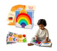 Jolly Designs Mini Quiet Book Rayon de Soleil - Jouet Montessori dès 18 Mois, Livre Tissu bébé sensoriel, Busy Board Montessori de Voyage, motricité Fine et Jeu Enfant 2 Ans