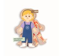 Jolly Designs Travel Buddy Mon corps - Fille - Jouet éducatif interactif pour le corps humain - Jouet Montessori en feutre - Favorise la motricité fine et la connaissance corporelle - Idéal pour les