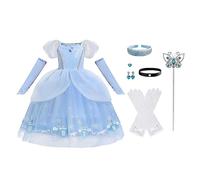 Jolly Fancy - Déguisement Princesse Cendrillon Costume Robe avec Accessoires pour Enfants Filles Taille 2-3 ans, Bleu