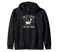 Jolly Goose on The Loose Funny Christmas Holiday Goose Sweat à Capuche