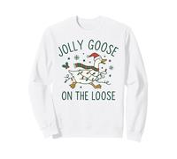 Jolly Goose on The Loose Funny Christmas Holiday Goose Sweatshirt